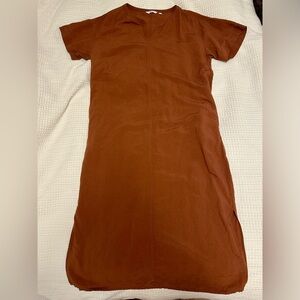 Uniqlo Linen Blend Kaftan Dress, Terracotta (S)